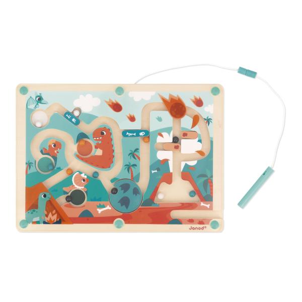 Janod Dino Magnetický labyrint s perom Dinosaury