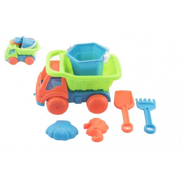 Auto do písku s doplňky plast 16cm 2 barvy