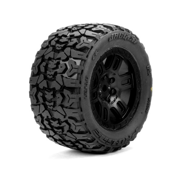Pro-Line koleso 1:16 s pneu Jaeger, disk Split Six čierny 12mm (2): Arrma Mini Kraton