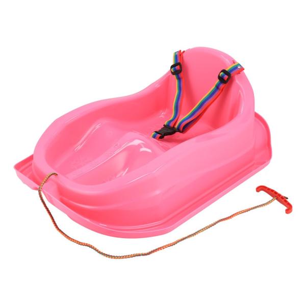 Plastové sáně s opěrkou Baby Mix MINI růžové
