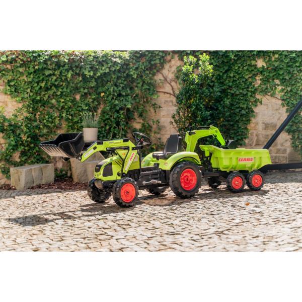 Falk šlapací traktor 2070W Claas backhoe s přední a zadní lžící a přívěsem (obrázek 7)