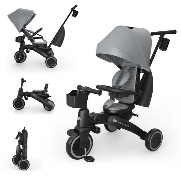 KINDERKRAFT Tříkolka Jazz 3 Grey, 9m+