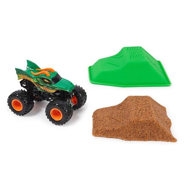 Monster Jam - zberateľský kovový model Monster Truck, Dragon set s doplnkami, 1:64