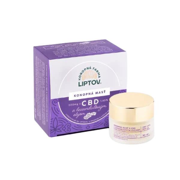 Konopná masť CBD 1.65% (CBD 500mg) levanduľa 30 ml