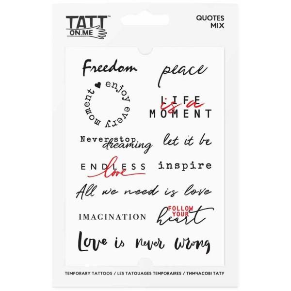 TATTonMe Voděodolné dočasné tetovačky Citace mix