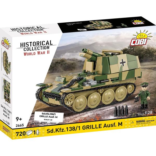 Cobi 2665 World War II Sd.Kfz. 138/1 GRILLE Ausf. M, 1:28, 724 k, 1 f