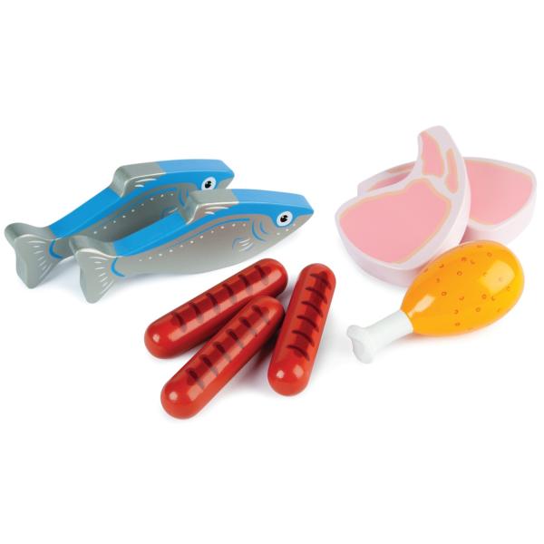 Tidlo Dřevěná bedýnka s masem a rybami