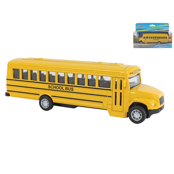 2-Play Traffic školní autobus americký 14cm kov zpětný chod