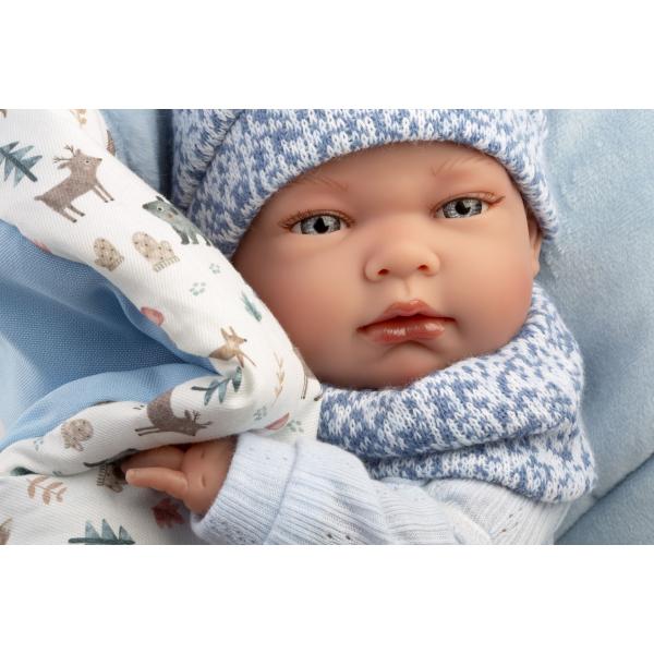 Llorens 73825 NEW BORN CHLAPEČEK - realistická panenka miminko s celovinylovým tělem (obrázek 4)