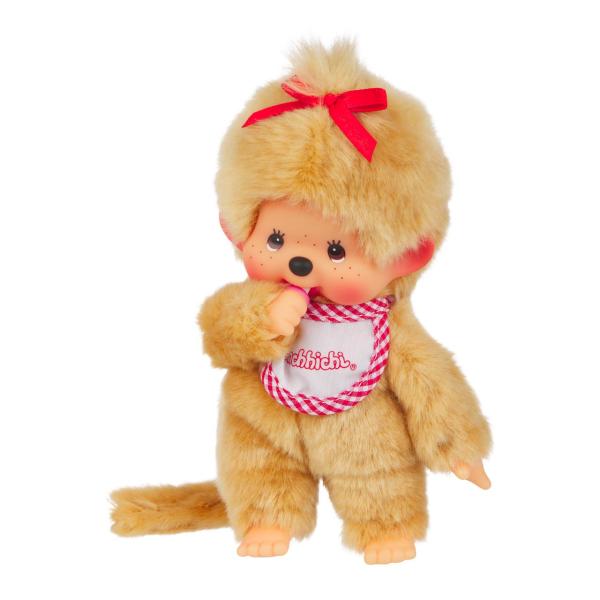 Monchhichi Mončiči dívka béžová s červeným bryndáčkem 20cm (obrázek 3)