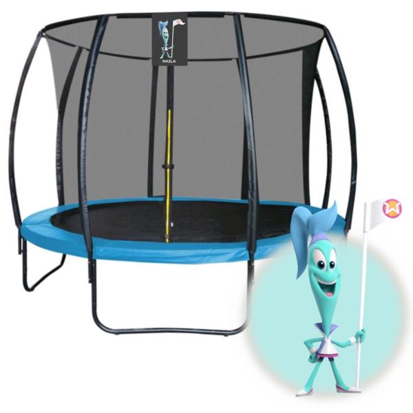 WANNADO Trampolína 14FT - 427cm s vnútornou sieťou + rebrík - Light Blue