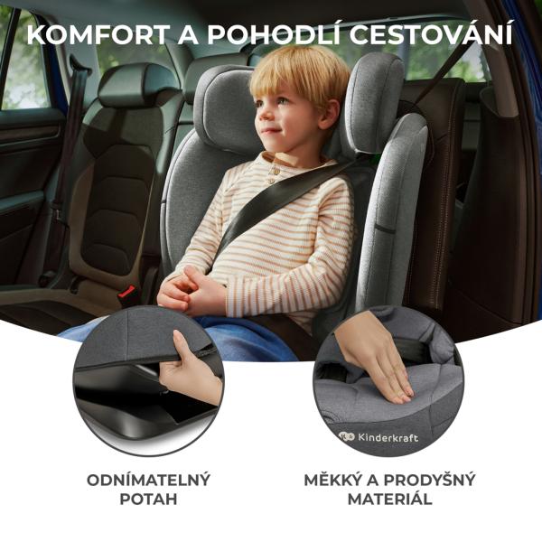 KINDERKRAFT Autosedačka Oneto3 i-Size 76-150cm + Isofix Grafit černá (obrázek 9)