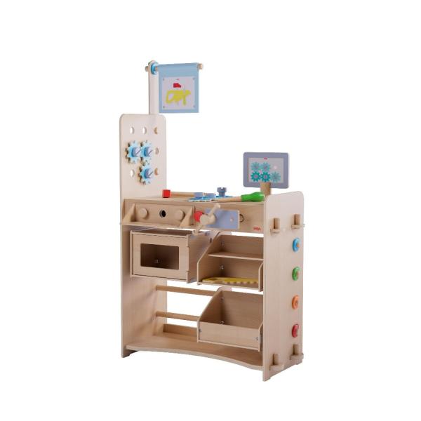 Haba Creative Play 3v1 Drevená kuchynka, obchod a dielňa