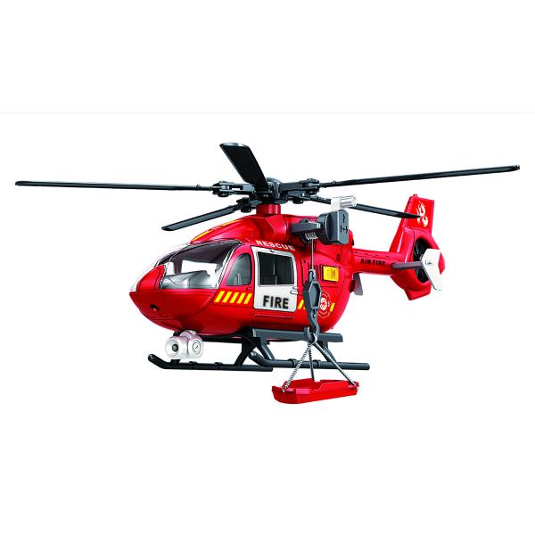 Vrtulník hasičský s efektami 38 cm