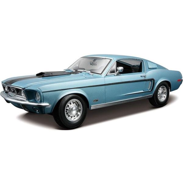 Maisto - Ford Mustang GT Cobra Jet FB 1968, metal modrý, 1:18