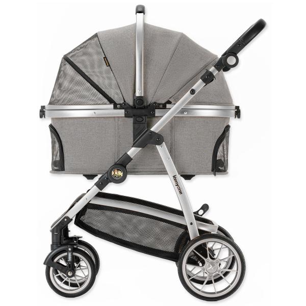 Kočárek Kenyone 60x69x106cm světle šedý, stříbrná konstrukce