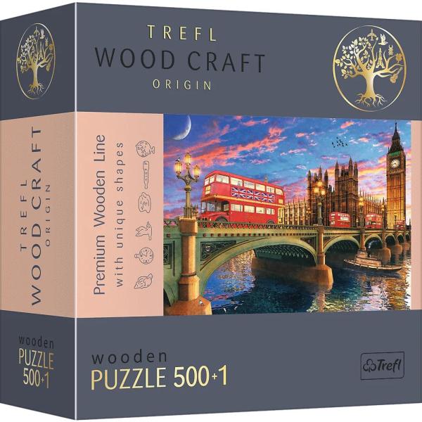 Trefl Dřevěné puzzle 501 - Westminsterský palác, Big Ben, Londýn