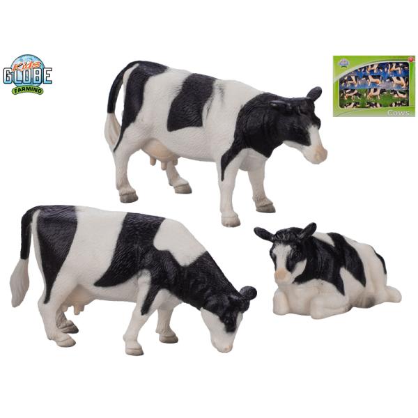 Kids Globe Farming krava čiernobiela 1:32 stojaca/ležiaca 12ks