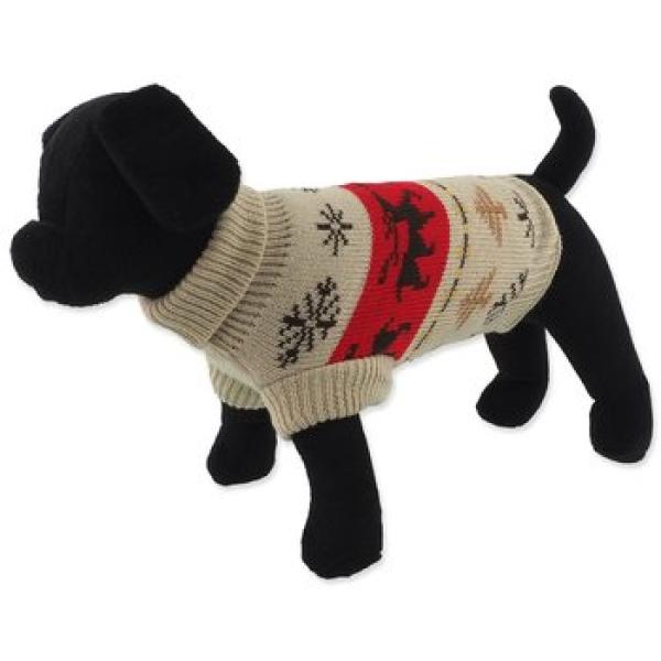 Svetr Dog Fantasy Winter Tale Vánoční pletený se soby, S 30cm (obrázek 4)