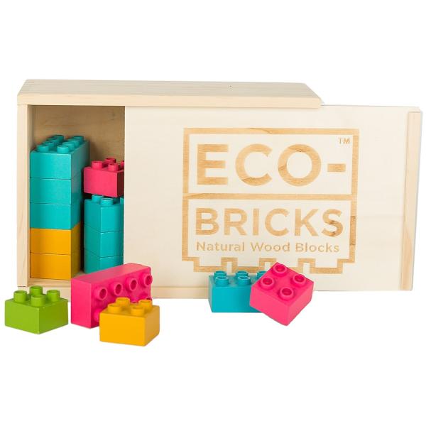 ECO-BRICKS Color Plus dřevěná stavebnice 25 dílků