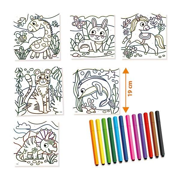 Vybarvování zvířátek podle čísel fixy s trojúhelníkovým úchopem