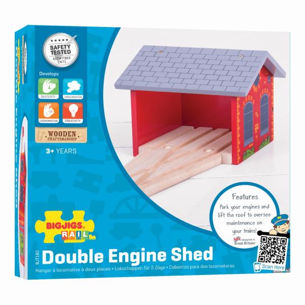 Bigjigs Rail Cihlové depo pro dva vláčky (obrázek 4)