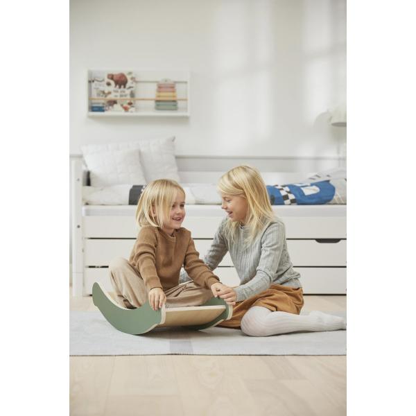 Flexa Dřevěná balanční deska pro děti tmavozelená Play