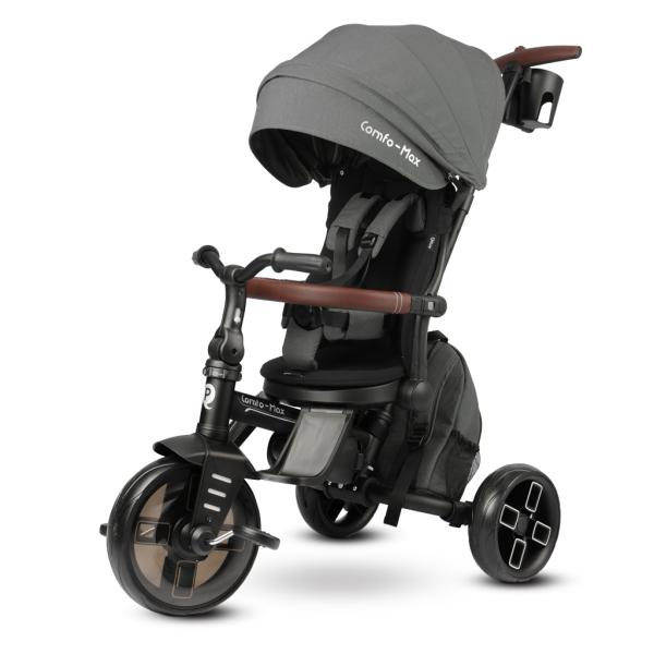 QPLAY Trojkolka Comfo Max Grey, 8 v 1, vek 10-72 mesiacov