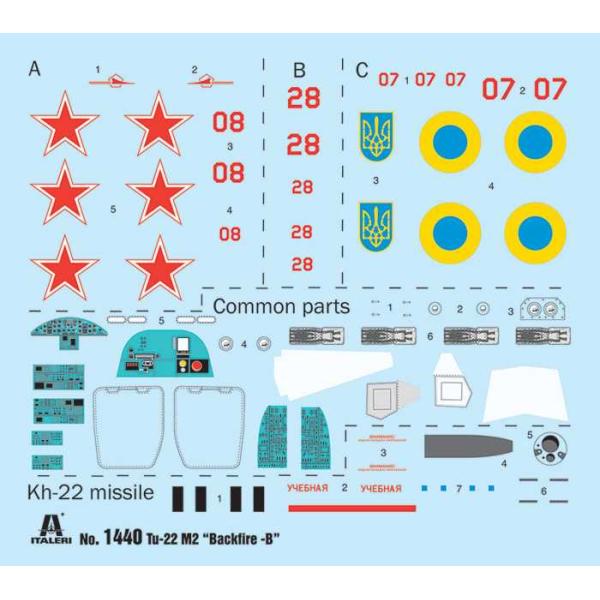 Model Kit letadlo 1440 - Tu-22 M3 BACKFIRE C (1:72) (obrázek 3)