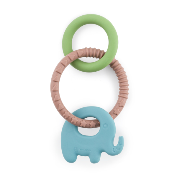 PETITE&MARS Hryzačka silikónová Elefi Velvet Latte 0m+