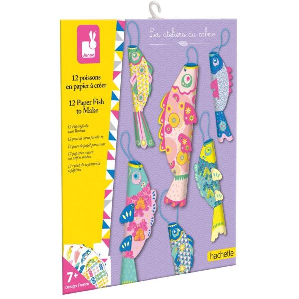 Janod Atelier Sada Mini Origami papierové skladačky Ryby