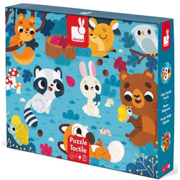 Janod Puzzle dotykové senzorické Lesní zvířátka s texturou 20 ks