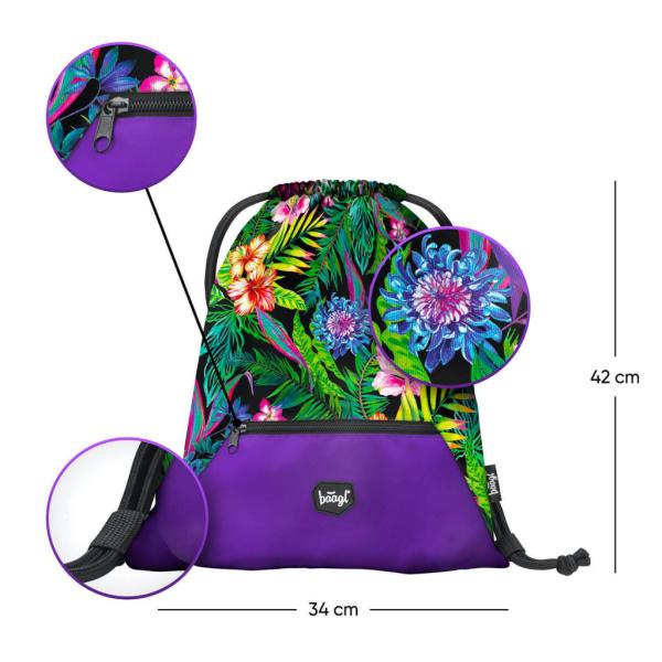 BAAGL Batoh s přihrádkou na zip Tropical