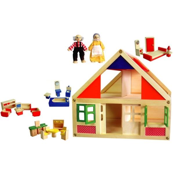 BABU - Domček pre bábiky s príslušenstvom + 2 figúrky