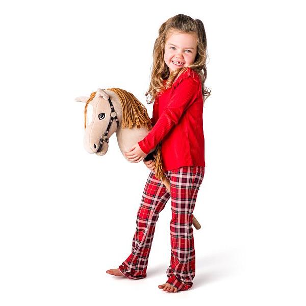 Hobby horse Gracia, béžová kobyla na tyči, šňůrková hříva