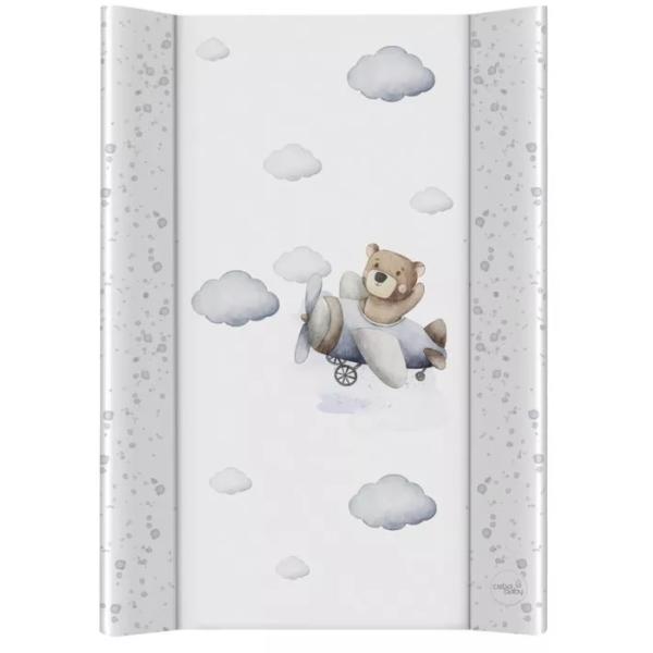 Ceba Baby® Fasciatoio Materassino Per Lettino - Fasciatoio Neonato Rigido - 70X50 Cm - 2 Cunei - Cuscino Fasciatoio Lavabile Per Bambine E Bambini - Certificato ÖKo-Tex - Orso Pilota-image