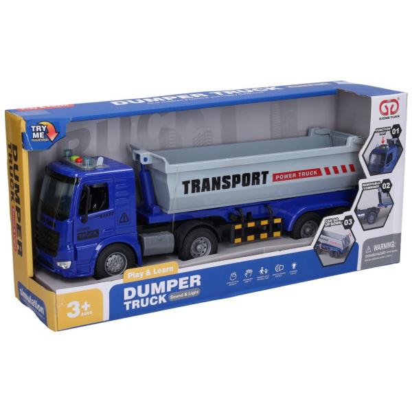 Auto tahač sklápěč na setrvačník s efekty 38 cm