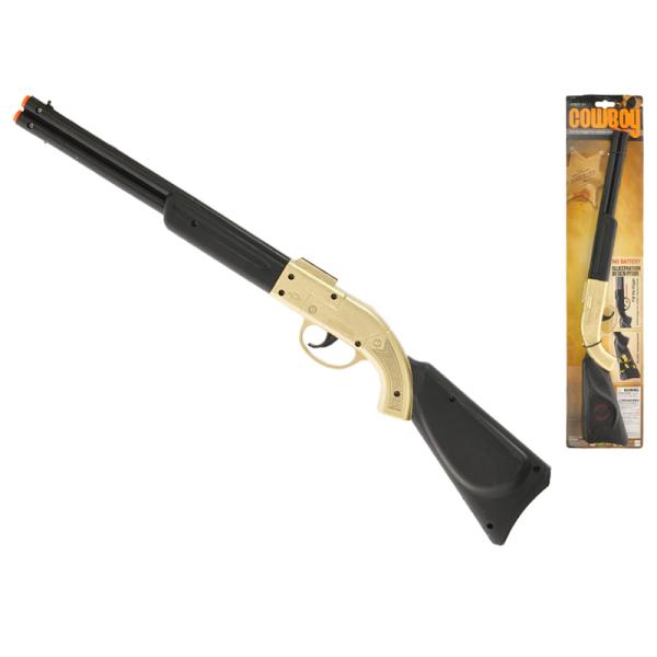 Puška kovbojská klapací zlatá 50cm