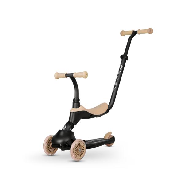 QPLAY Koloběžka / odrážedlo Sema Evo s LED světly Khaki, věk 1 – 6 let, do 50 kg