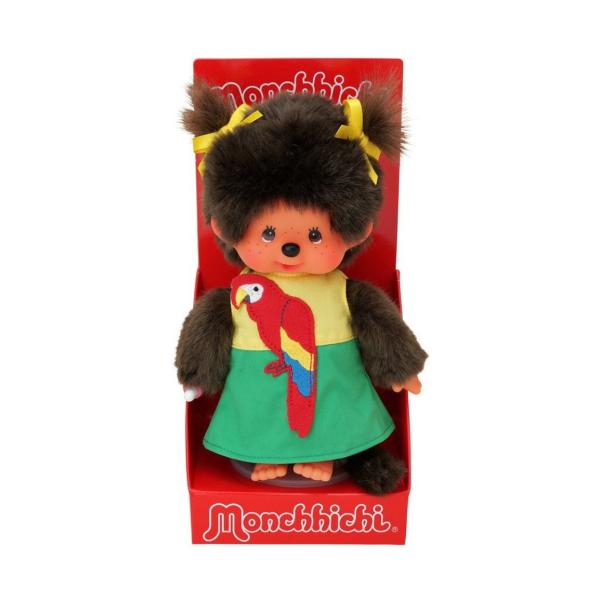 Monchhichi Mončiči dívka v šatech s papouškem 20cm