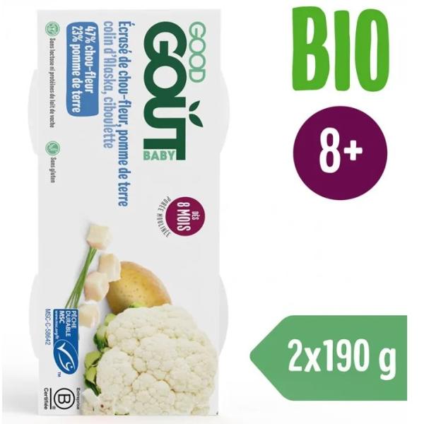 2x GOOD GOUT BIO Treska pestrá s květákem a brambůrky 190 g
