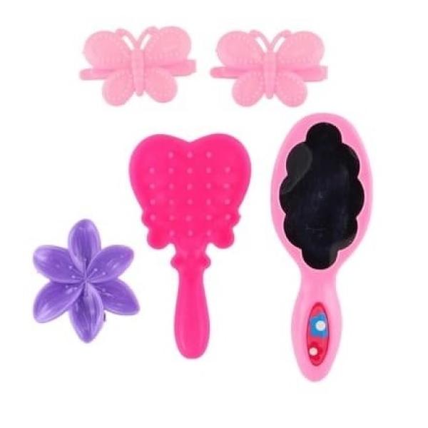 Česací hlava velká blond s doplňky