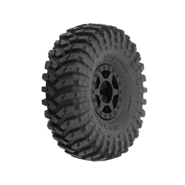 Pro-Line ruota con pneumatico 1:24 Maxxis Trepador 1.0", cerchio nero Holocomb H7mm (4)