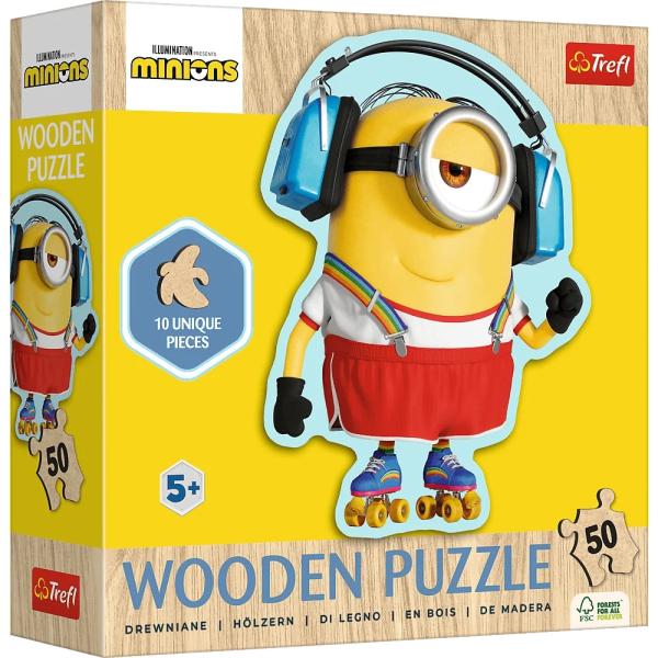 Trefl Dřevěné puzzle Junior 50 - Mimoni / Universal Despicable Me 4
