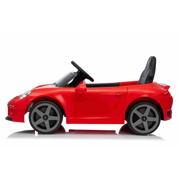 Elektrické autíčko RUF GT 12V, červené, Otevírací dveře, 2.4 GHz dálkové ovládání, LED s