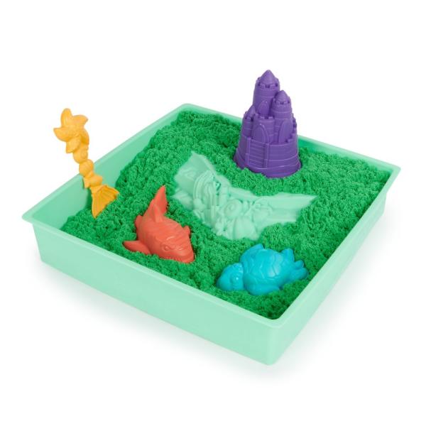 Kinetic sand krabice tekutého písku s podložkou zelená