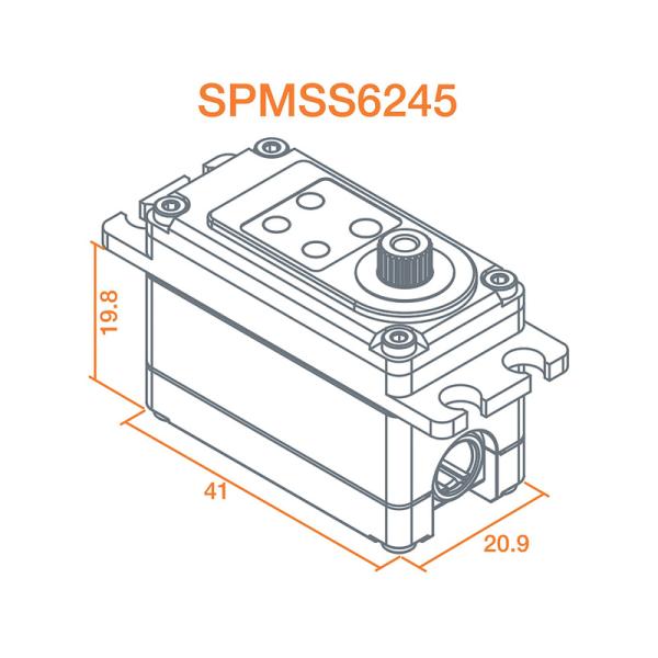 Spektrum servo S6245 Car High Speed High Torque 19.1kg.cm 0.06s/60° 23T (obrázek 4)