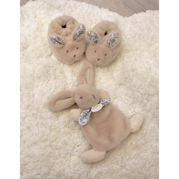 Doudou Geschenkset Beige PlüSchhase Und SchüHchen-image