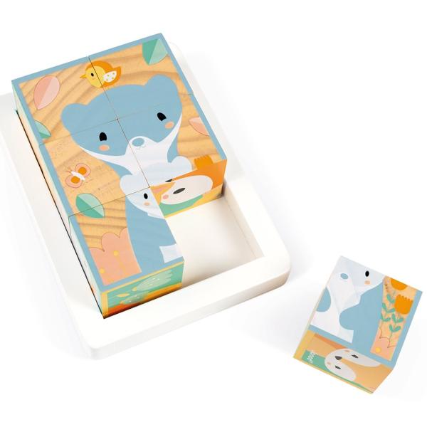 Janod obrázkové kostky Zvířátka Pure 6 ks