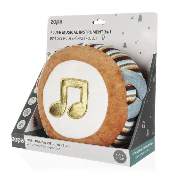 Plyšová hudební hračka 3v1, My first drum